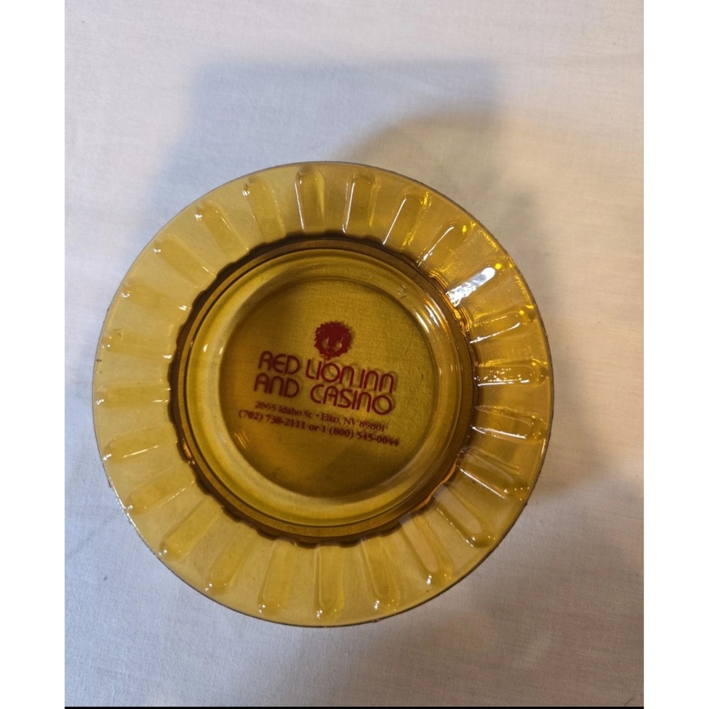 Red Lion Inn & Casino Glass Ashtray Casino Theme Memorabilia